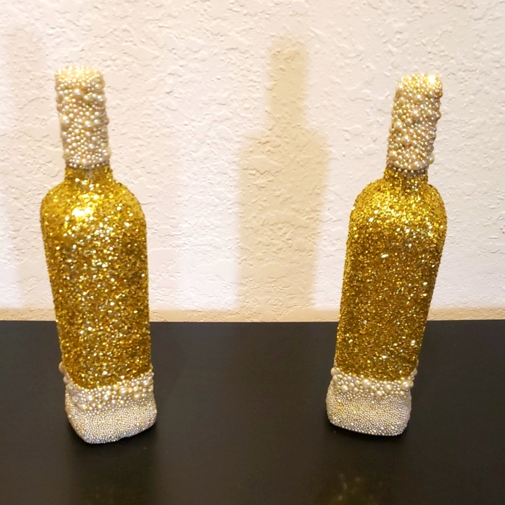 Gold Glitter Decorative Bottles By : ChanBurSai